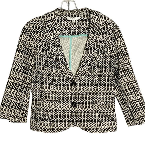 CAbi Black & Cream Printed Du Jour Cotton Office Blazer WMN'S SZ 4 - Picture 9 of 12